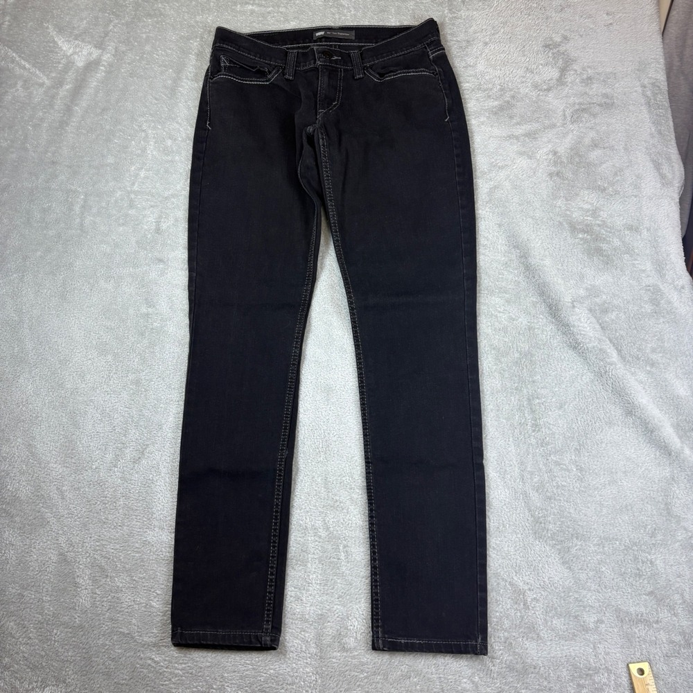 Levi's Jeans Women 7M (Fits 30x32) 524 Too Superlow Slim Black Stretch Denim